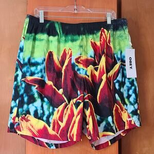 Mens Obey Easy Bloom Shorts XL Floral Graphic AOP NWT